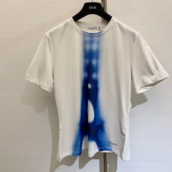 人気No1ディオール Eiffel Tower コットン リネン ジャージー Tシャツ 偽物 3色 def48513